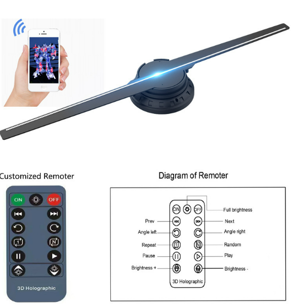 360° Holographic Display Fan | 3D Hologram Projector Player